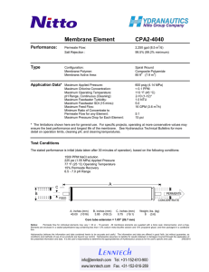 Membrane Element CPA2-4040 Performance:
