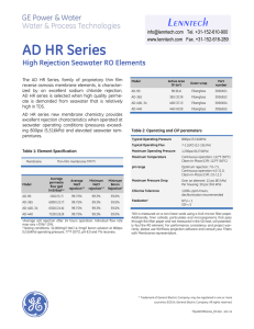 AD HR Series High Rejection Seawater RO Elements