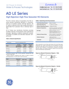 AD LE Series High Rejection High Flow Seawater RO Elements