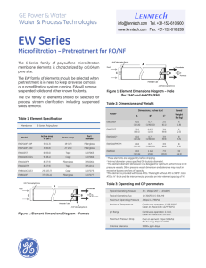 EW Series Microfiltration – Pretreatment for RO/NF
