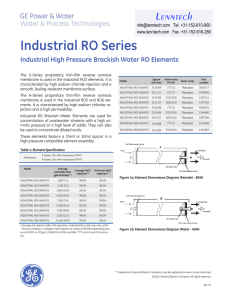 Industrial RO Series Industrial High Pressure Brackish Water RO Elements