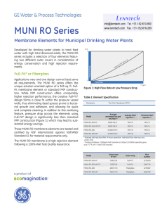 MUNI RO Series Lenntech Membrane Elements for Municipal Drinking Water Plants