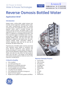 Reverse Osmosis Bottled Water Lenntech Application Brief Introduction