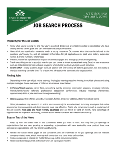 JOB SEARCH PROCESS Preparing for the Job Search