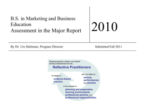2010 Assessment in the Major Report B.S. in Marketing and Business Education