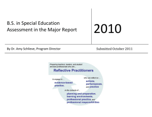 2010  B.S. in Special Education Assessment in the Major Report
