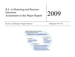 2009 Assessment in the Major Report B.S. in Marketing and Business Education