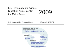 2009  B.S. Technology and Science Education Assessment in