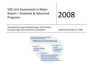 2008  SOE Unit Assessment in Major Report – Graduate &amp; Advanced