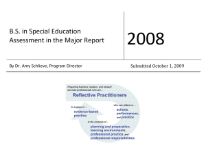 2008    B.S. in Special Education   Assessment in the Major Report