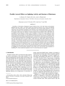 Possible Aerosol Effects on Lightning Activity and Structure of Hurricanes 3652
