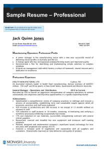 – Professional Sample Resume Jack Quinn Jones