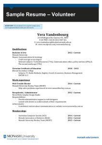 – Volunteer Sample Resume Vera Vandenbourg