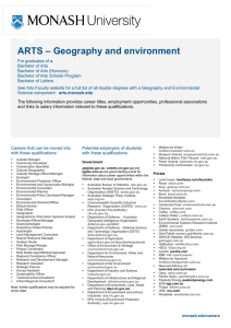 – Geography and environment ARTS