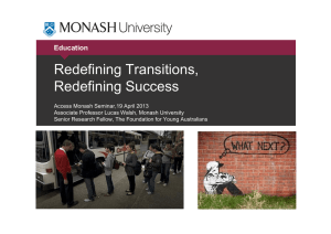 Redefining Transitions, Redefining Success Education