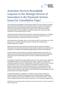 Australian Services Roundtable response to the Strategic Review of