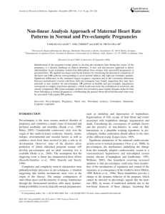 Non-linear Analysis Approach of Maternal Heart Rate ´ M. NIETO-VILLAR CARLOS SALAZAR