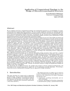 Application of Computational Topology to the Design of Microelectromechanical Structures Abstract Karl-Friedrich Bohringer