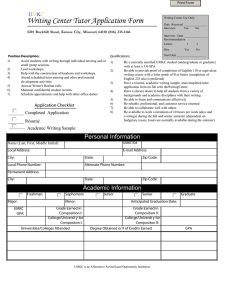 Writing Center Tutor Application Form U K M