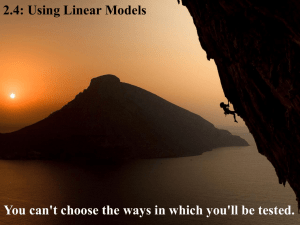 2.4: Using Linear Models