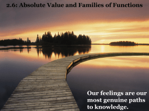 2.6: Absolute Value and Families of Functions Our feelings are our