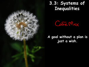 3.3: Systems of Inequalities A goal without a plan is just a wish.
