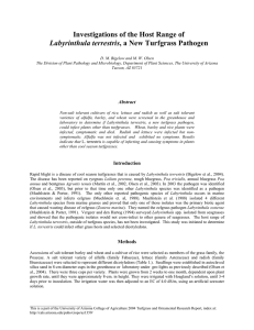 Investigations of the Host Range of Labyrinthula terrestris