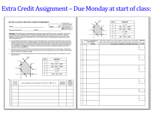 Extra Credit Assignment – Due Monday at start of class: