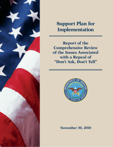 Support Plan for Implementation  Report of the