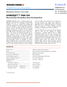 AMBERJET™ 9000 OH Macroreticular Strong Base Anion Exchange Resin