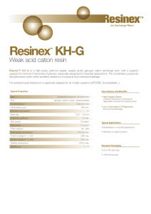 Resinex KH-G Weak acid cation resin ™