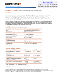 AMBERJET™ UP4000 Semi-Conductor Grade Anion Exchange Resin