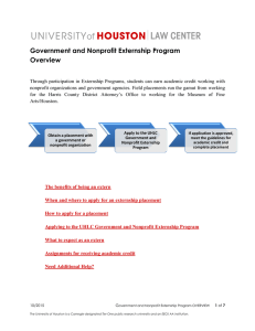 Government and Nonprofit Externship Program Overview