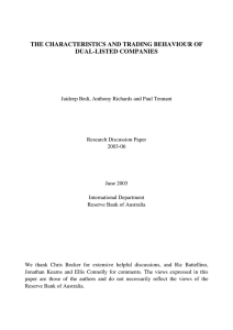 THE CHARACTERISTICS AND TRADING BEHAVIOUR OF DUAL-LISTED COMPANIES