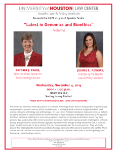 “Latest in Genomics and Bioethics” Featuring Barbara J. Evans, Jessica L. Roberts,
