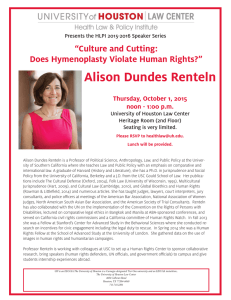 Alison Dundes Renteln “Culture and Cutting: Does Hymenoplasty Violate Human Rights?”