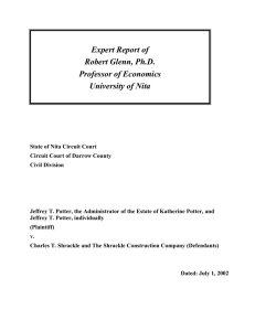 Expert Report of Robert Glenn, Ph.D. Professor of Economics