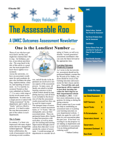The Assessable Roo A UMKC Outcomes Assessment Newsletter