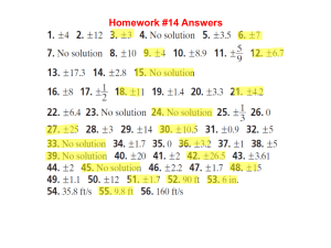 Homework #14 Answers