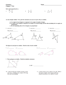 Geometry  Name ___________________________ Chapter 7 Test