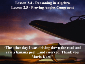 Lesson 2.4 - Reasoning in Algebra