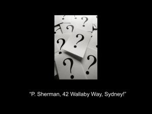 “P. Sherman, 42 Wallaby Way, Sydney!”