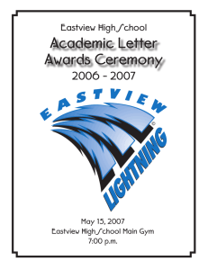 Academic Letter Awards Ceremony 2006 - 2007 Eastview High School