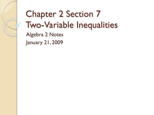 Chapter 2 Section 7 Two-Variable Inequalities Algebra 2 Notes January 21, 2009