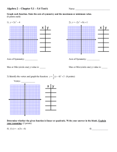 Algebra 2 – Chapter 5.1 – 5.4 TestA
