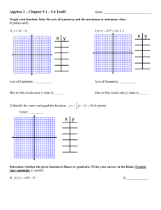 Algebra 2 – Chapter 5.1 – 5.4 TestB