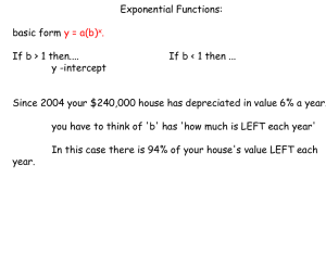 Exponential Functions: basic form If b &gt; 1 then....