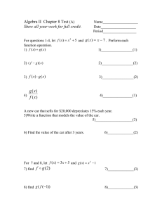 Algebra II  Chapter 8 Test  x