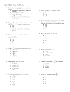 Alg.2 Multiple Choice Final Review
