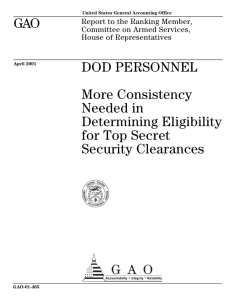 GAO DOD PERSONNEL More Consistency Needed in